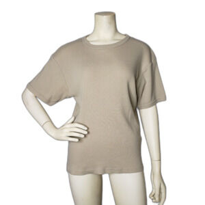 GAP Tan Ribbed Short Sleeve Top Womens Size Large